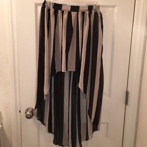 F21 HIGH LOW STRIPED SKIRT